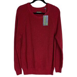 John Bartlett $60 NWT Consensus Red Pullover Crew Neck Sweater Mens Sz L
